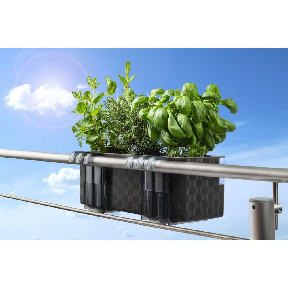 Plastkon Cobble Trio smarter pot Ice white, 39.7x14x14 cm back view