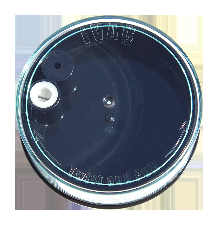 TightVac iVac 60 ml, vzduchotěsná dóza průhledná a černá boční pohled