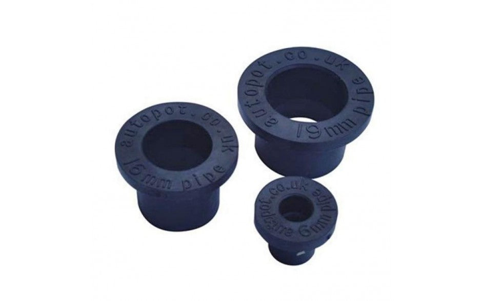 Autopot 16 mm vstup do barelu (otvor 19 mm) pohled zepředu