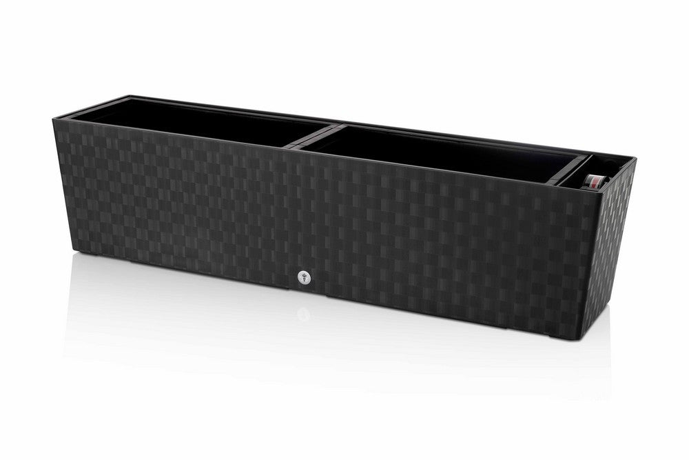 Plastkon bac à fleurs à arrosage automatique Supreme Anthracite, 74,6x19,3x19 cm vue latérale