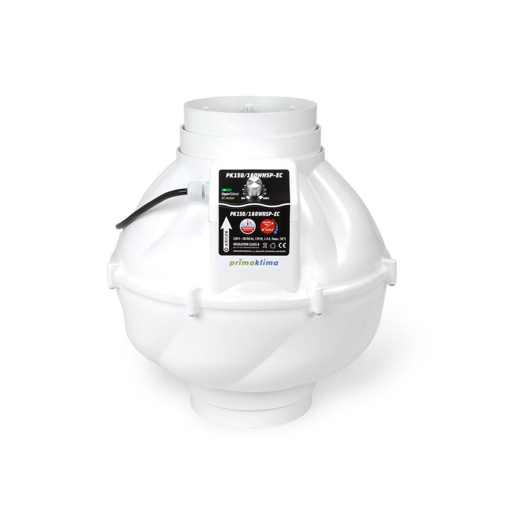 Prima Klima ventilator Whisperblower EC Dimmable 150-160 mm 1400 m3/h, EC motor vooraanzicht