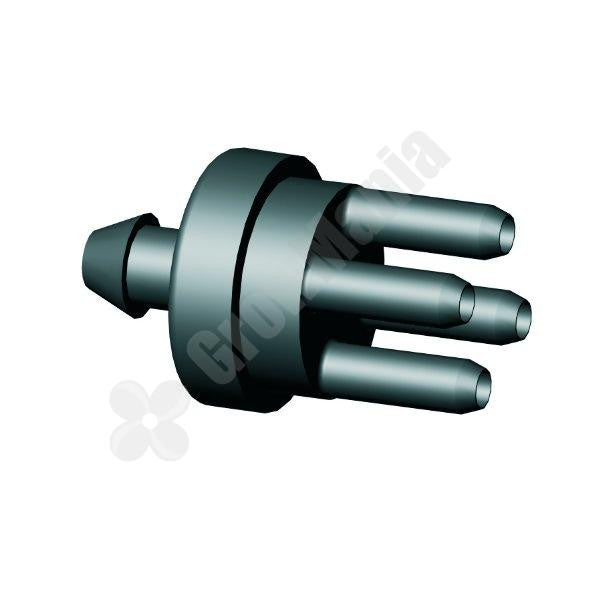 Rozvaděč na 4 kapiláry 5 mm s hrotem a trny vzhůru boční pohled