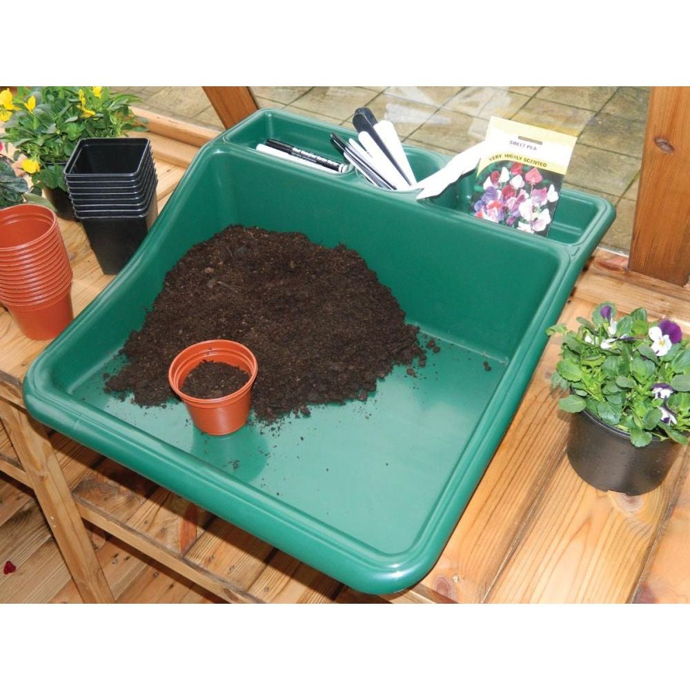 Garland podmiska plast Tidy Tray Green Compact s pultem 49x50x15 cm pohled zezadu