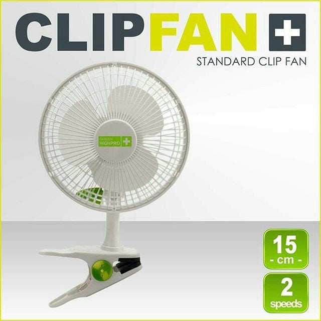 Garden High Pro Clip Fan 15W, dvourychlostní klipsový ventilátor průměr 15 cm boční pohled