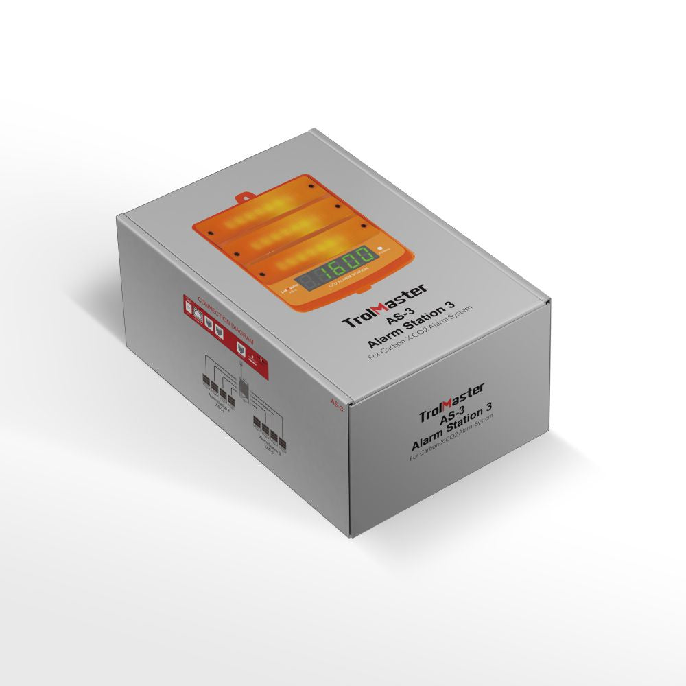 Trolmaster CO2 Alarm Station, orange lys (AS-3) front view