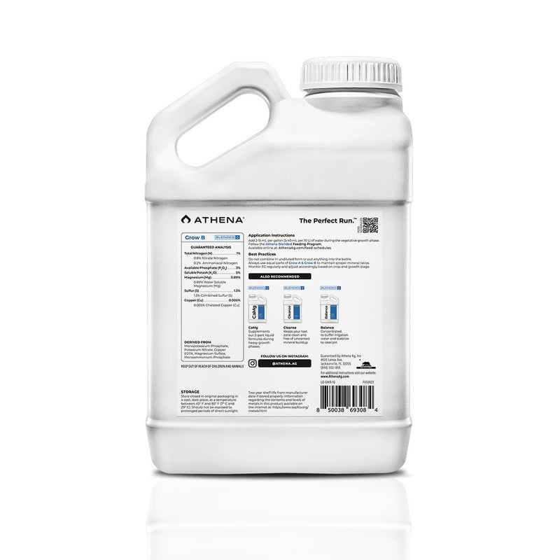Athena Blended Line Grow A+B 3.78 l (1 gal) vue arrière