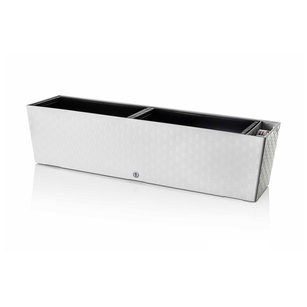 Plastkon samozavlažovací truhlík Supreme Ledově bílá, 74.6x19.3x19 cm pohled zepředu