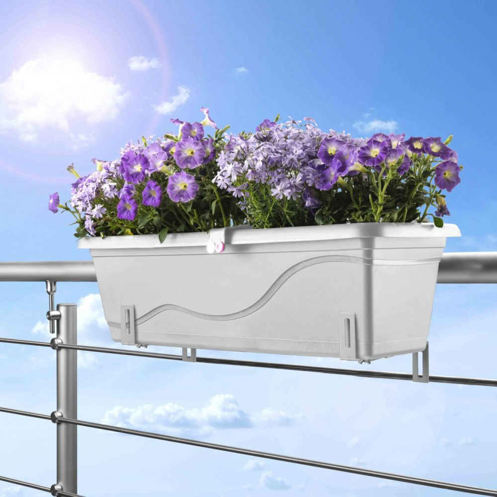 Plastkon samozavlažovací truhlík Extra Line Smart Bílá, 79.5x21x17 cm pohled zepředu