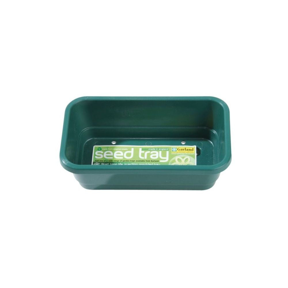 Garland plastic tray Mini Seed Tray Green with drainage 17x10x5 cm front view
