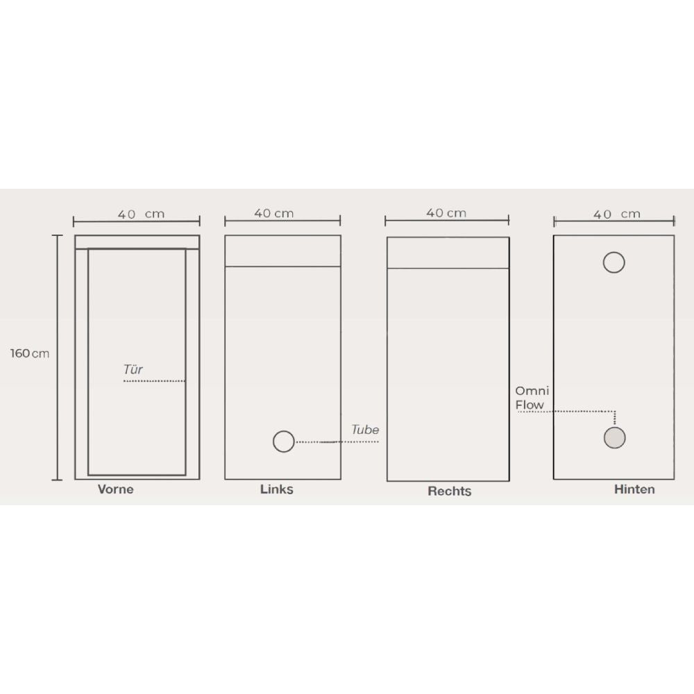 Homebox Ambient Q40, 40x40x160 cm vue arrière