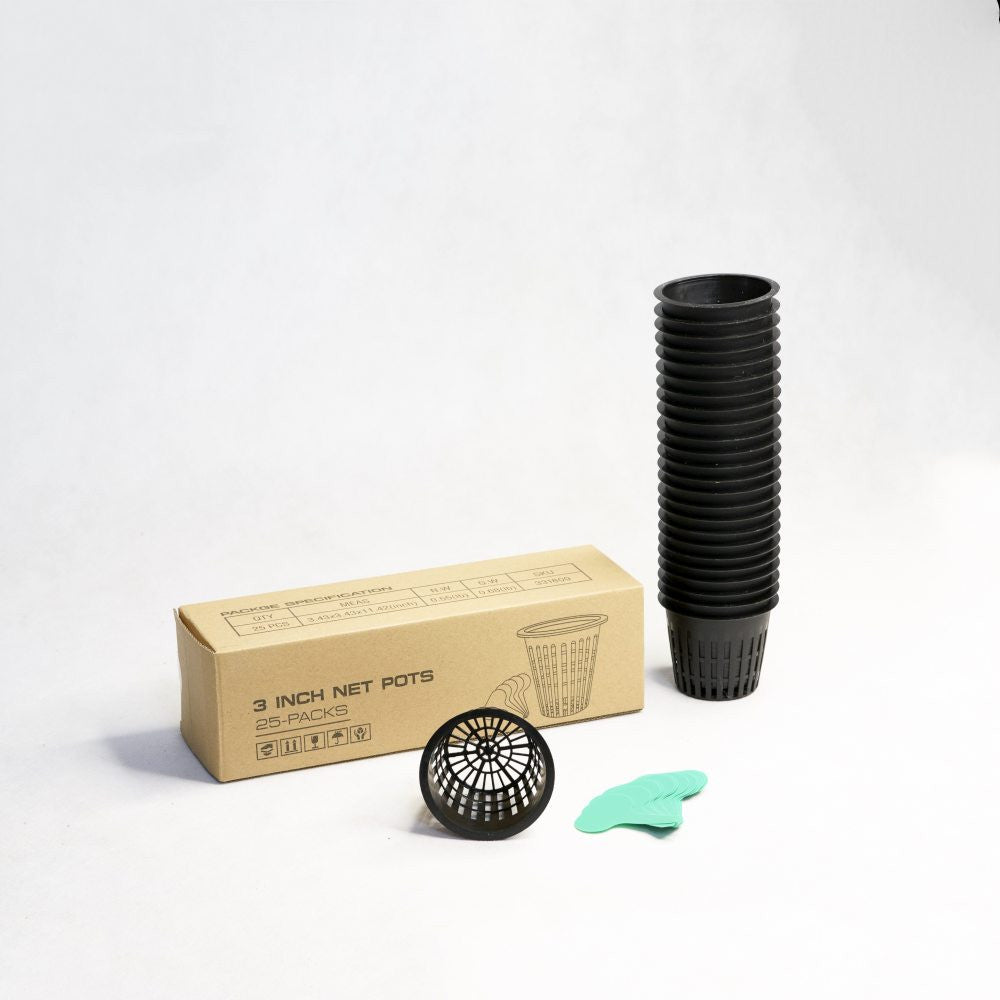 Hydroponický košík průměr 8 cm (3″), BOX 25 ks pohled zepředu