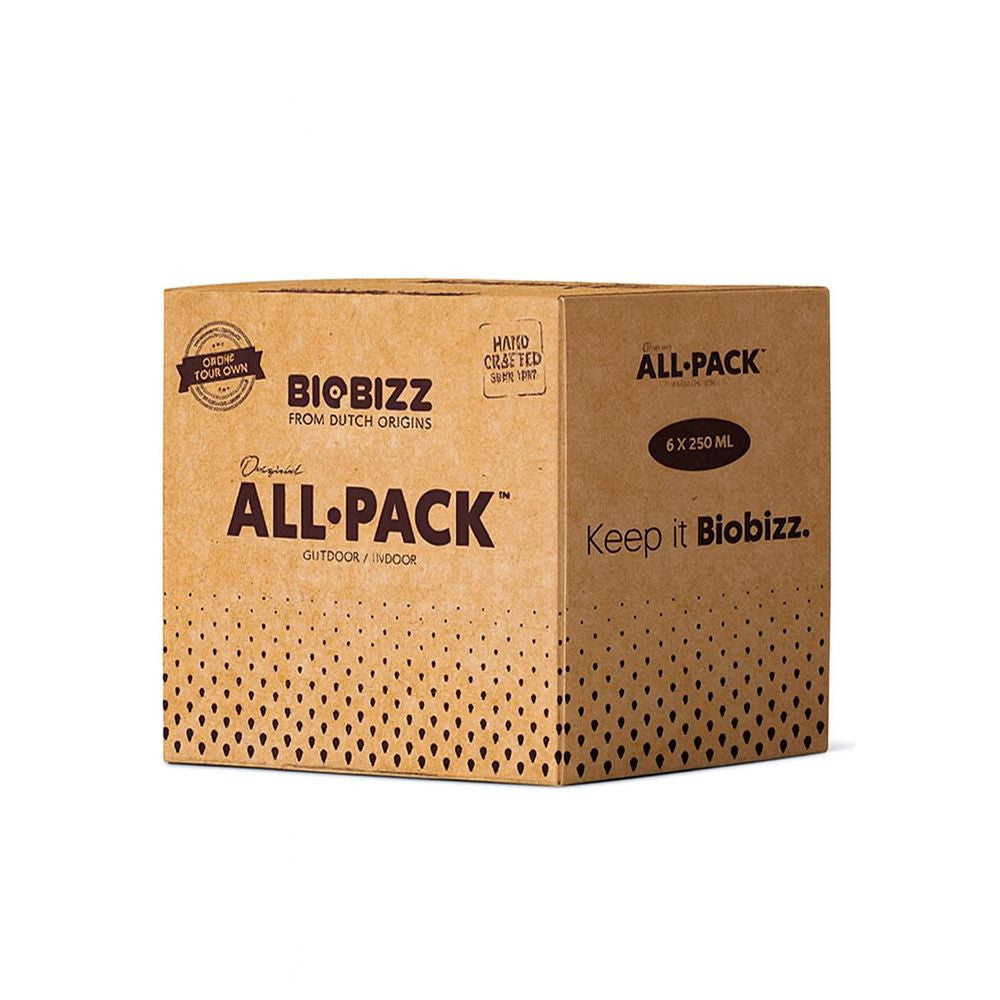 Biobizz All Pack Indoor 6x 250 ml, sada hnojiv pohled zepředu
