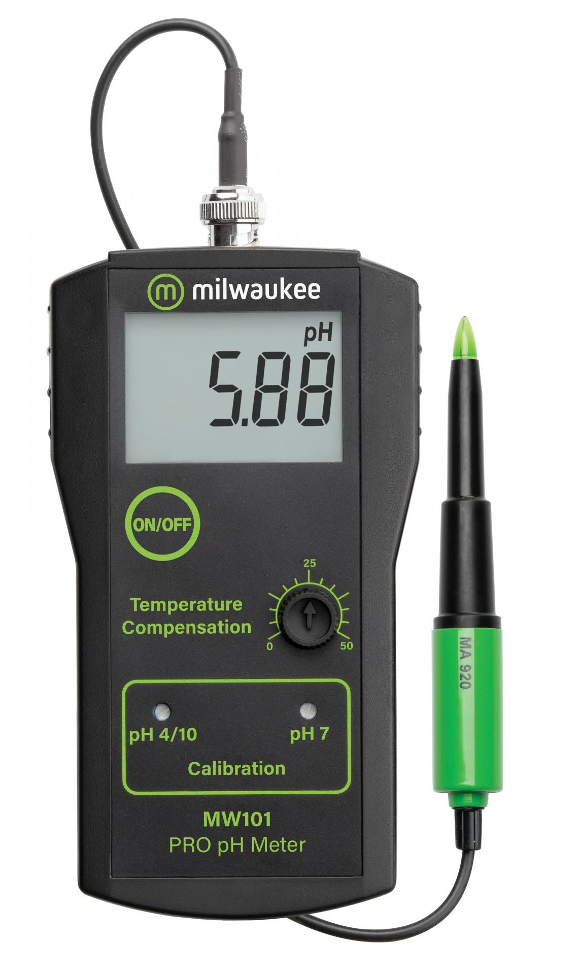 Milwaukee MW101 PRO SOIL, pH metr pohled zezadu