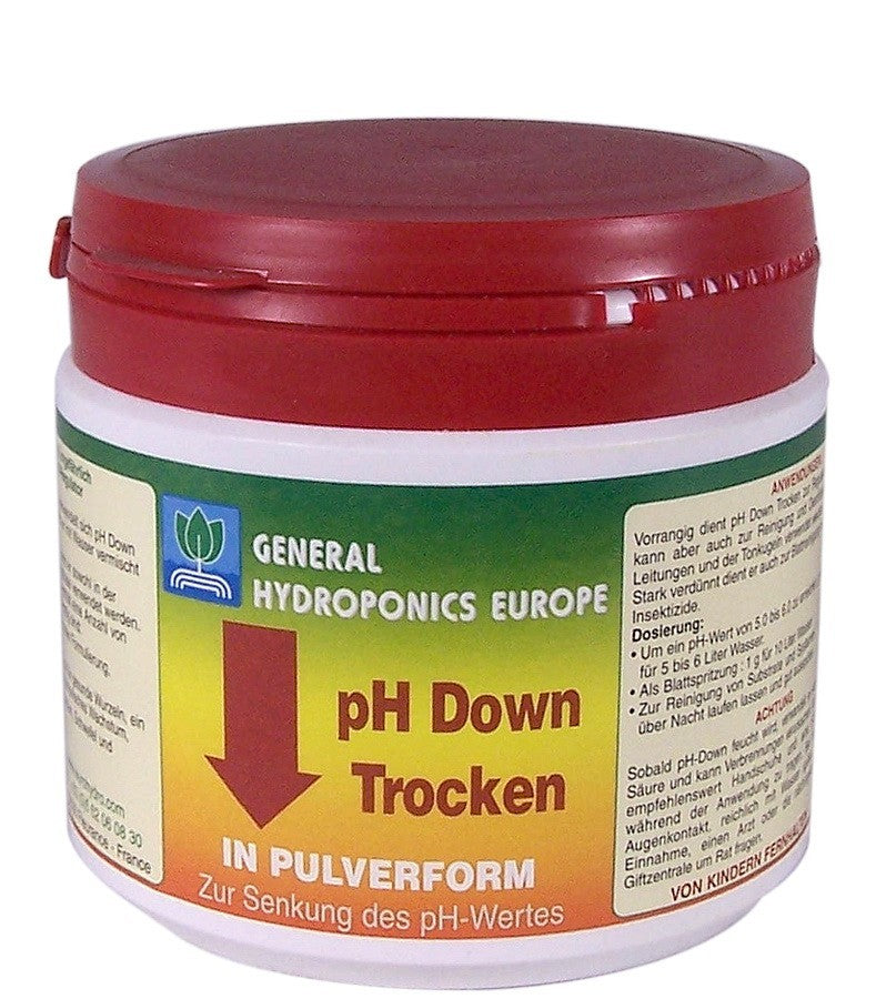Terra Aquatica pH- Down Powder 500 ml, sypký pohled zezadu