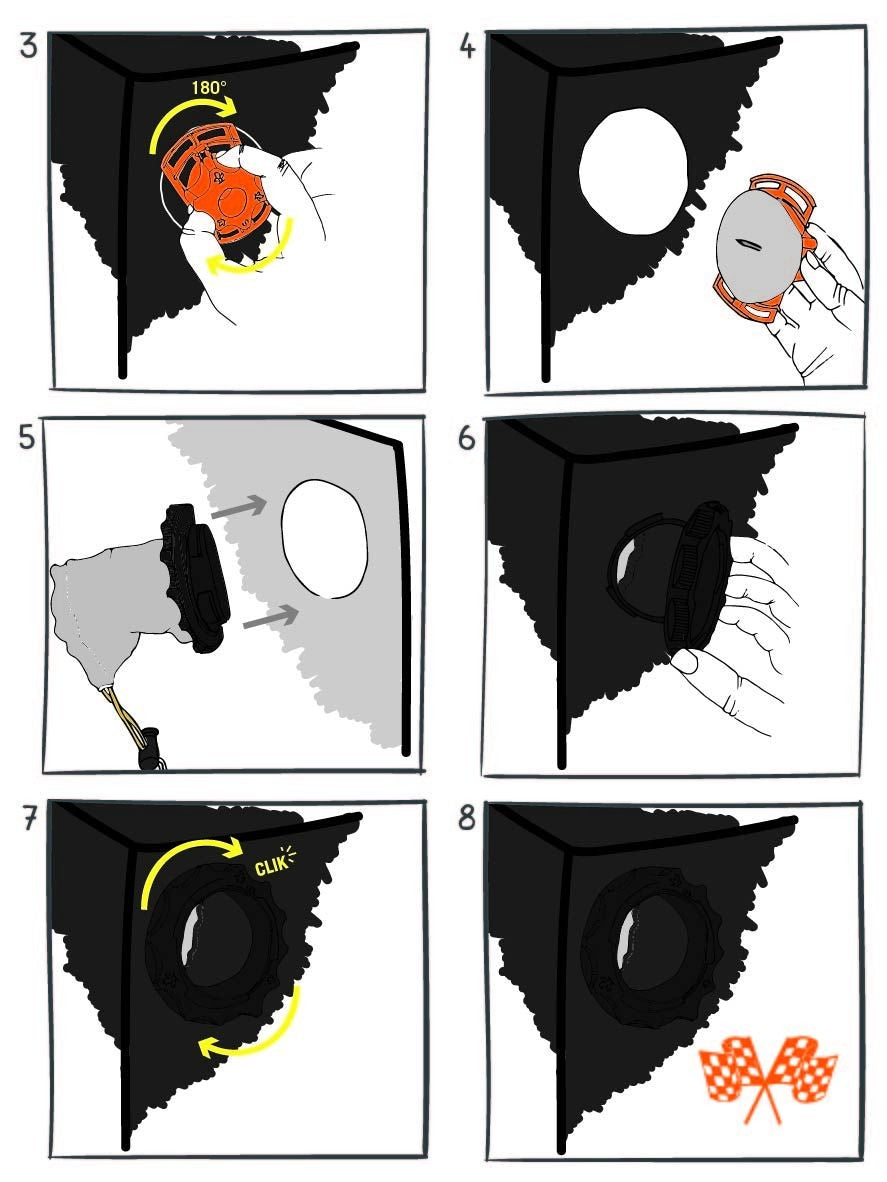 Secret Jardin Cable Flange Double Kit průměr 70 mm boční pohled