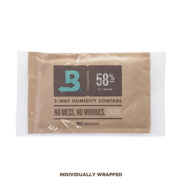 Boveda 58% vlhkost, 1 ks 67 g boční pohled