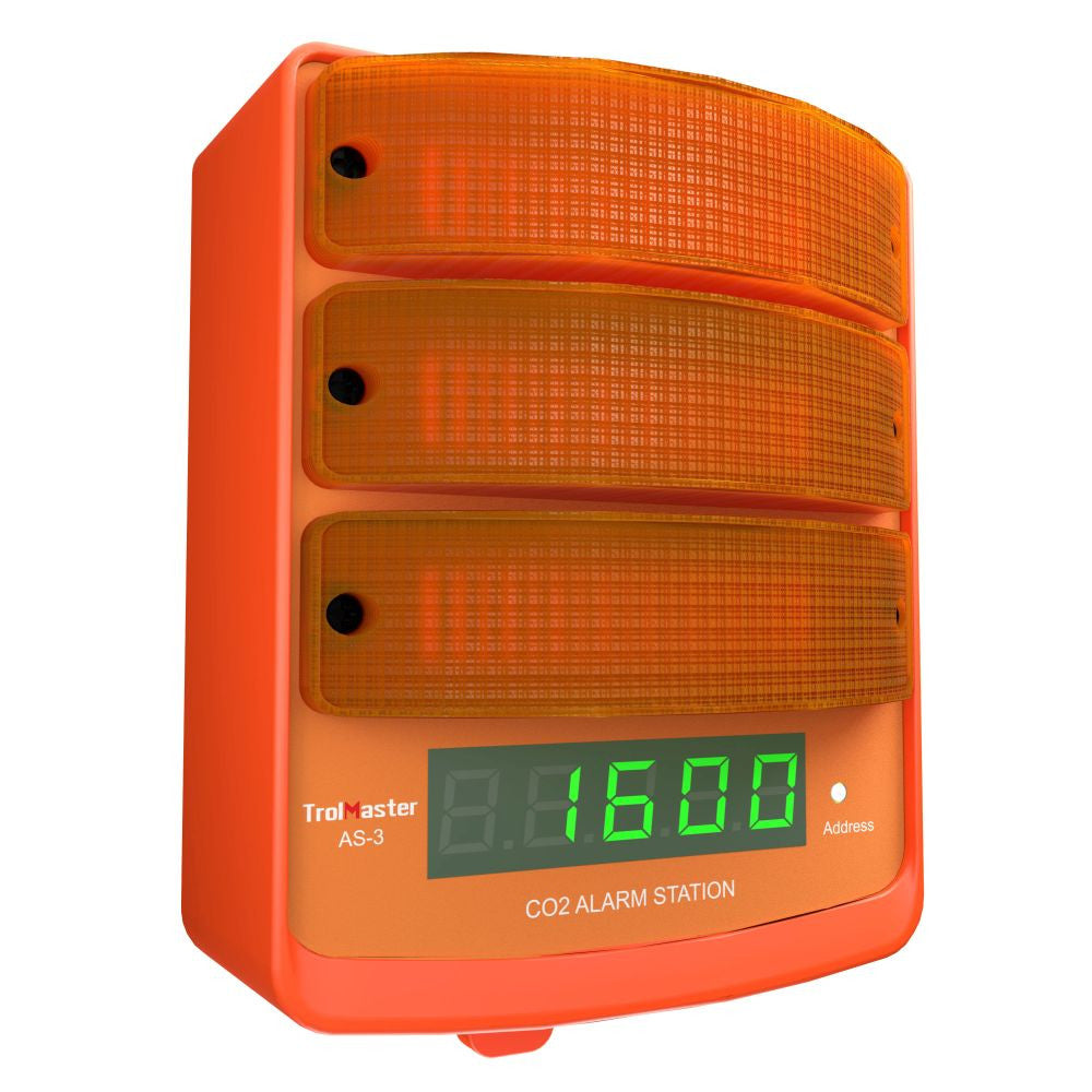 Trolmaster CO2 Alarm Station, orange lys (AS-3) side view