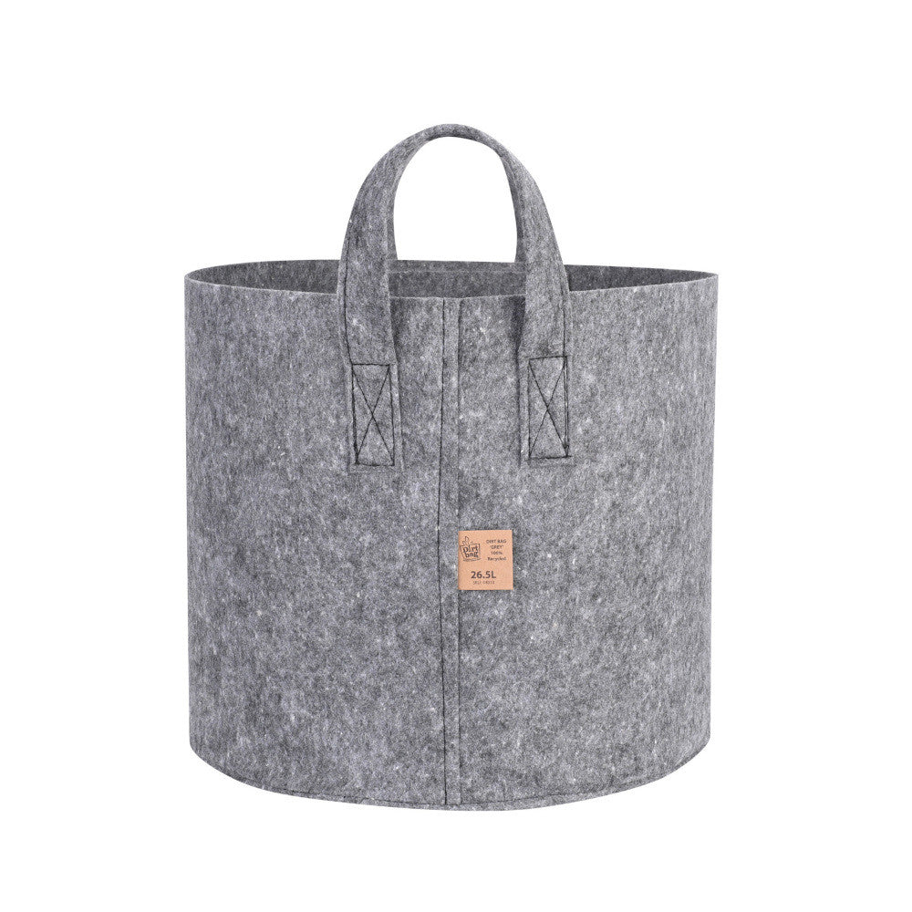 Dirt Bag Grey fabric planter 33x30 cm - 26.5 l front view