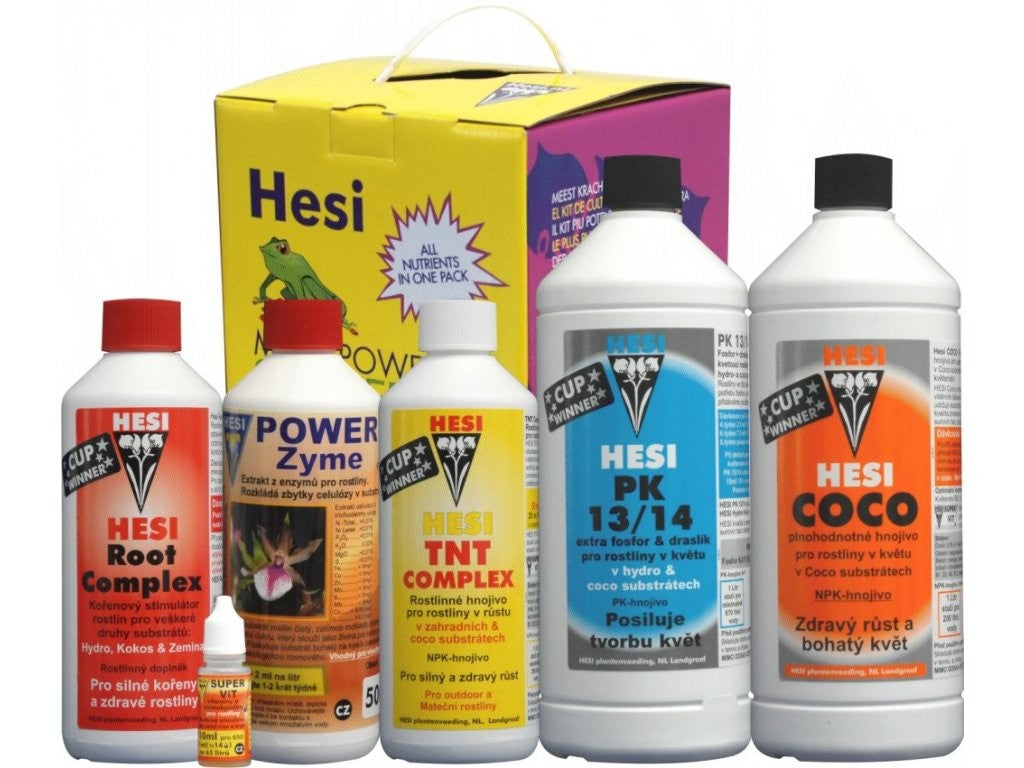 Hesi Starterbox Coco 3.51 l, sada hnojiv pohled zepředu