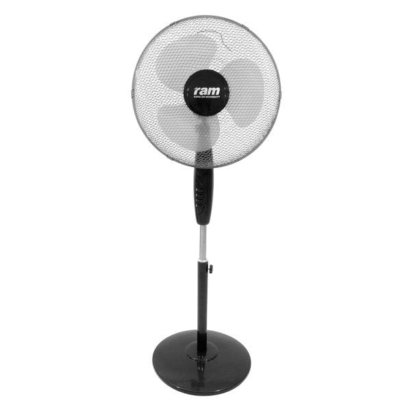 RAM Pedestal Fan, třírychlostní stojanový ventilátor průměr 40 cm pohled zepředu