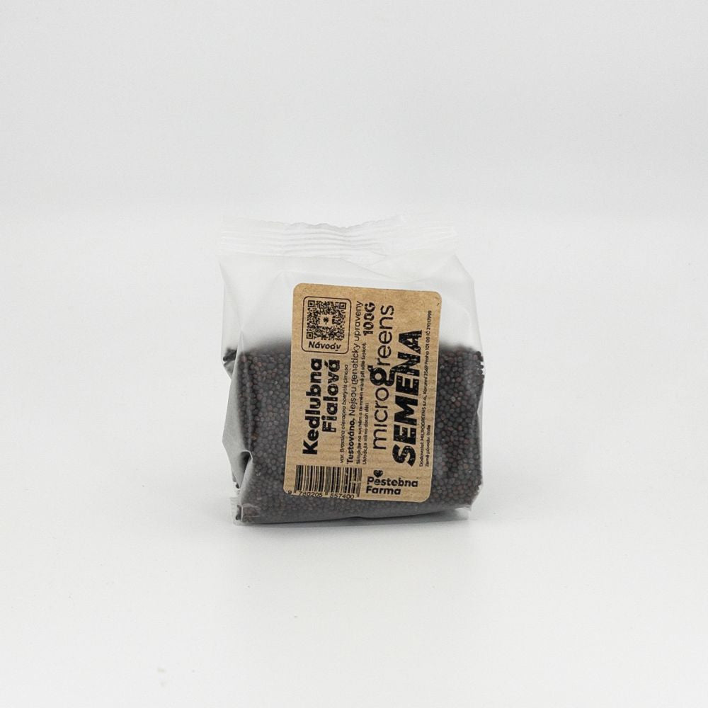 Pěstebna Kedlubna fialová na microgreens, 100 g pohled zepředu
