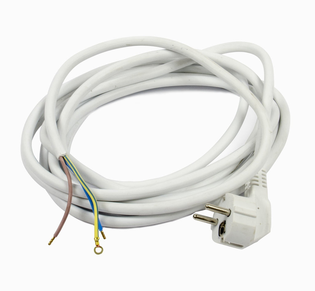 Netzkabel mit EU-Stecker und freiem Ende, 2 m SCHWARZ von hinten