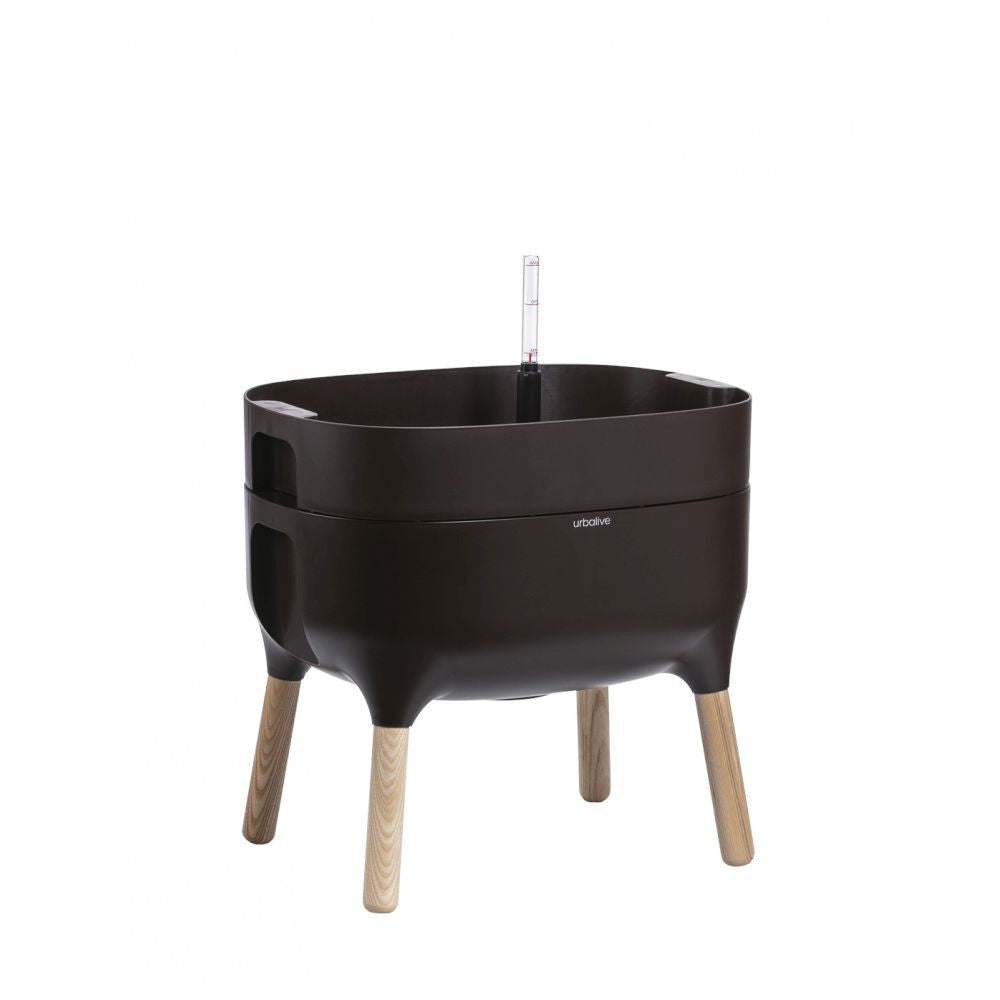 Plastia Urbalive nízká pěstební nádoba hnědá pohled zepředu