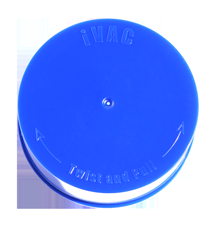 TightVac iVac 60 ml, vzduchotěsná dóza Modrá boční pohled