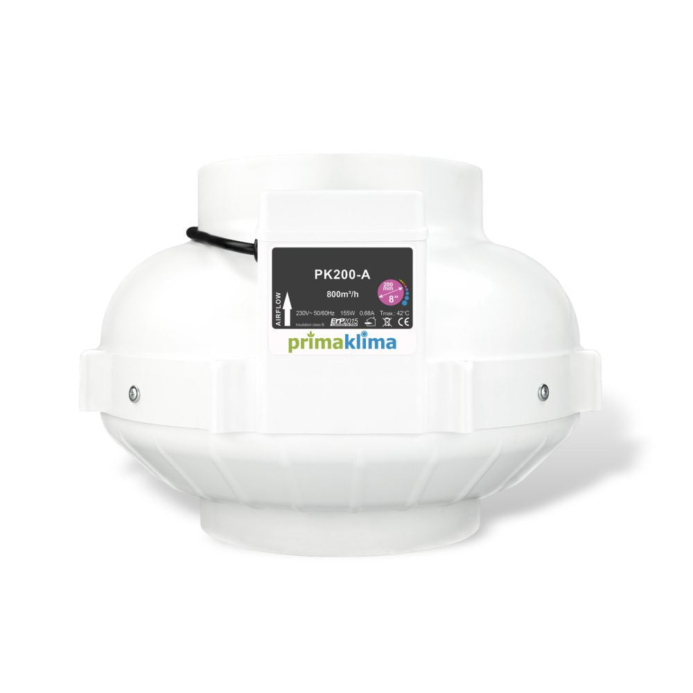 Prima Klima ventilator PK200-A 200 mm - 800 m3/u, 1-trapps vooraanzicht