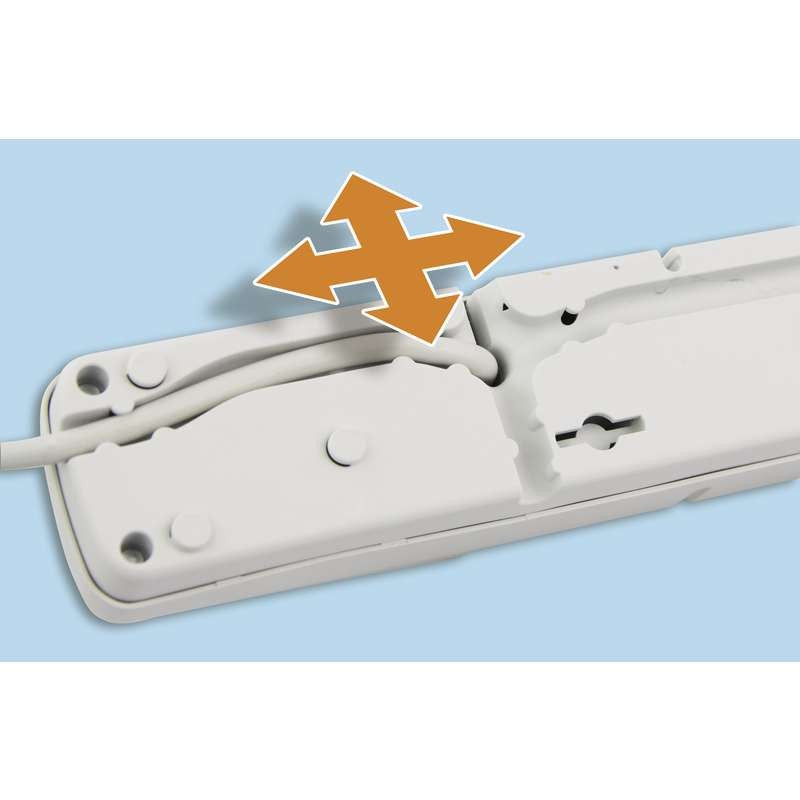 Emos přepěťová ochrana 5 zásuvek 3 m, 3x1 mm, šedá boční pohled