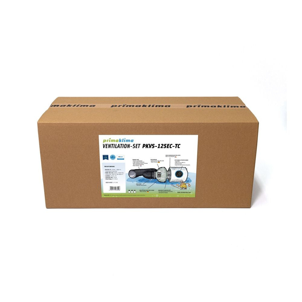 Prima Klima Ventilation PKVS Set PK125EC-TC Temperature Controlled, 680 m3/h boční pohled
