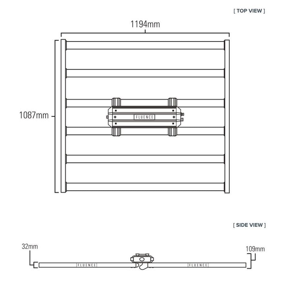 Osram LED Fluence SPYDR 2P 630W 2.45 µmol/J second side view