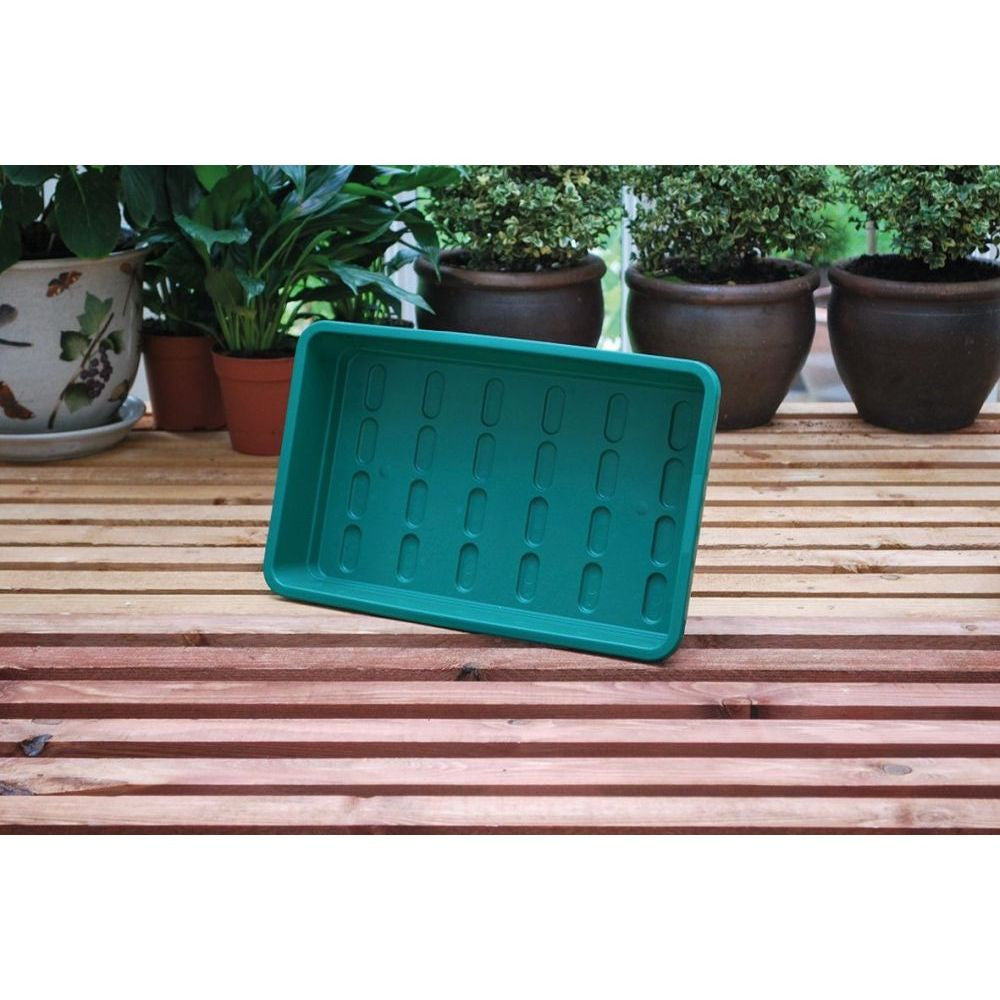 Garland sous-plat en plastique Midi Garden Tray Vert 37.5x23x6 cm vue latérale