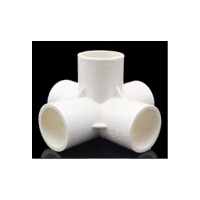 Urban Hydro spojka 32 mm, pro 5 PVC trubek k NFT kanálu pohled zepředu