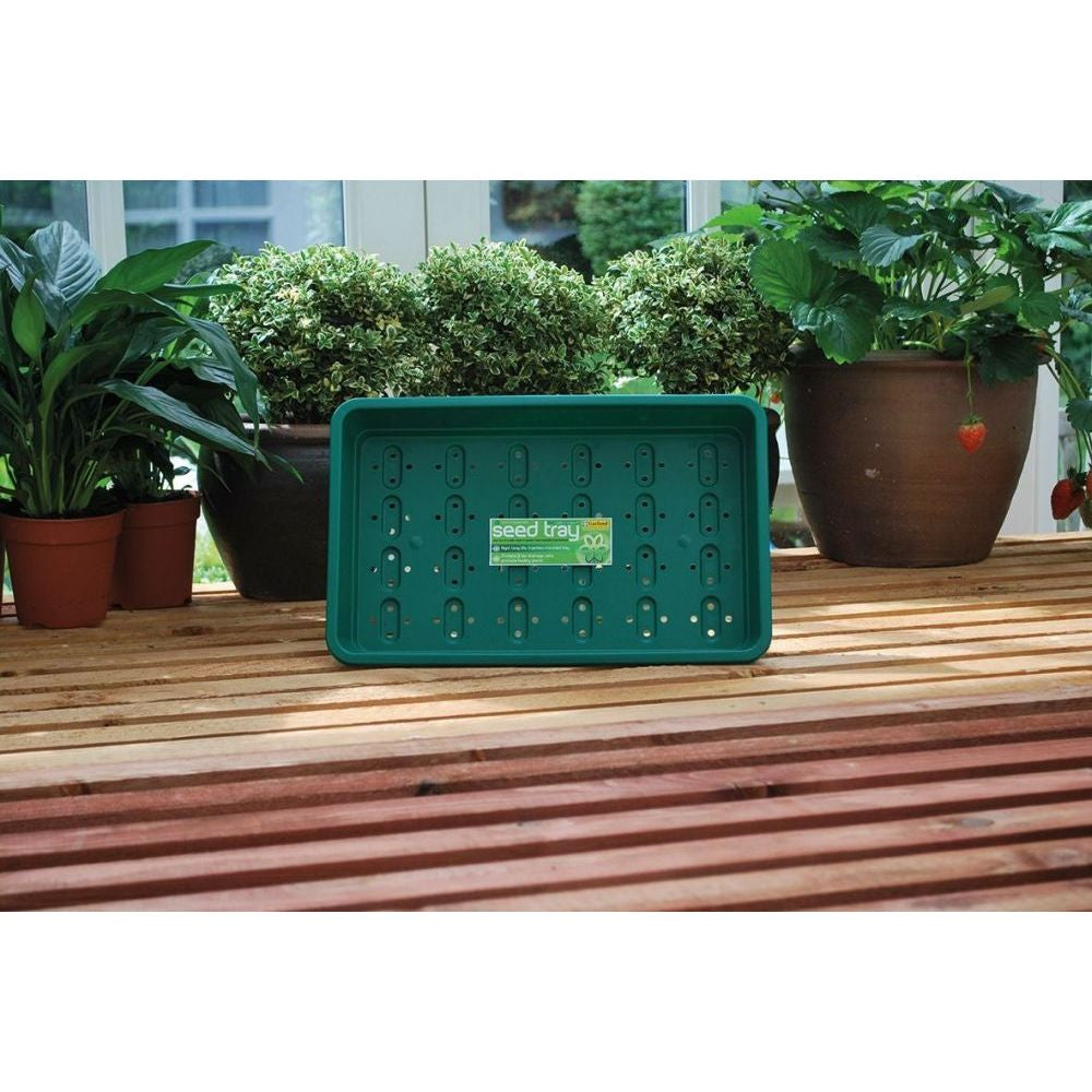 Garland podmiska plast Seed Tray Green s drenáží 37.5x23x6 cm boční pohled
