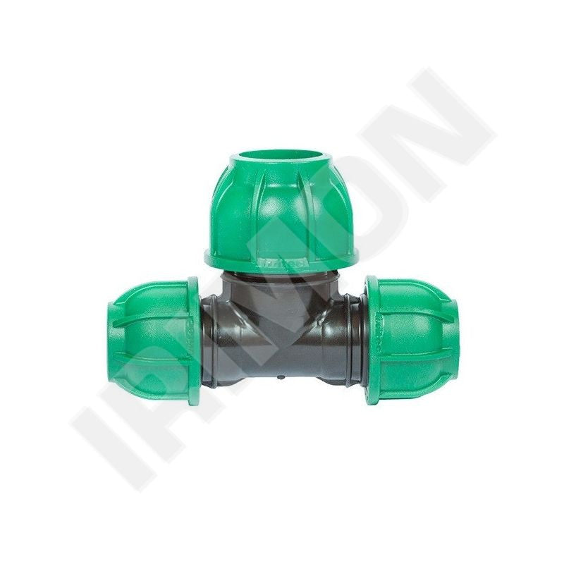 Redukovaná PE spojka svěrná typ T, 20x25x20 mm boční pohled