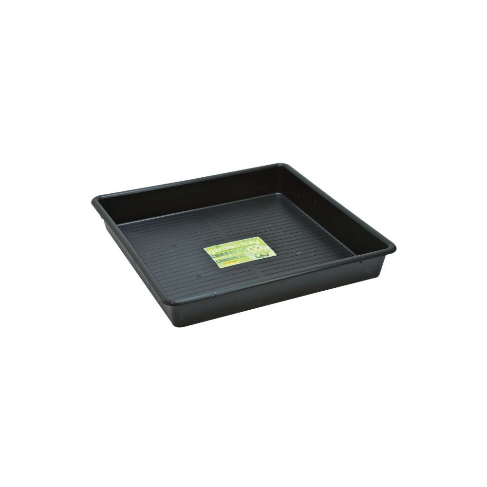 Garland plastic tray Square Tray Black 80x80x12 cm front view