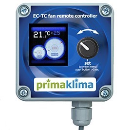 Prima Klima ECTC-1M, digitální regulátor teploty, min/max rychlosti pohled zepředu