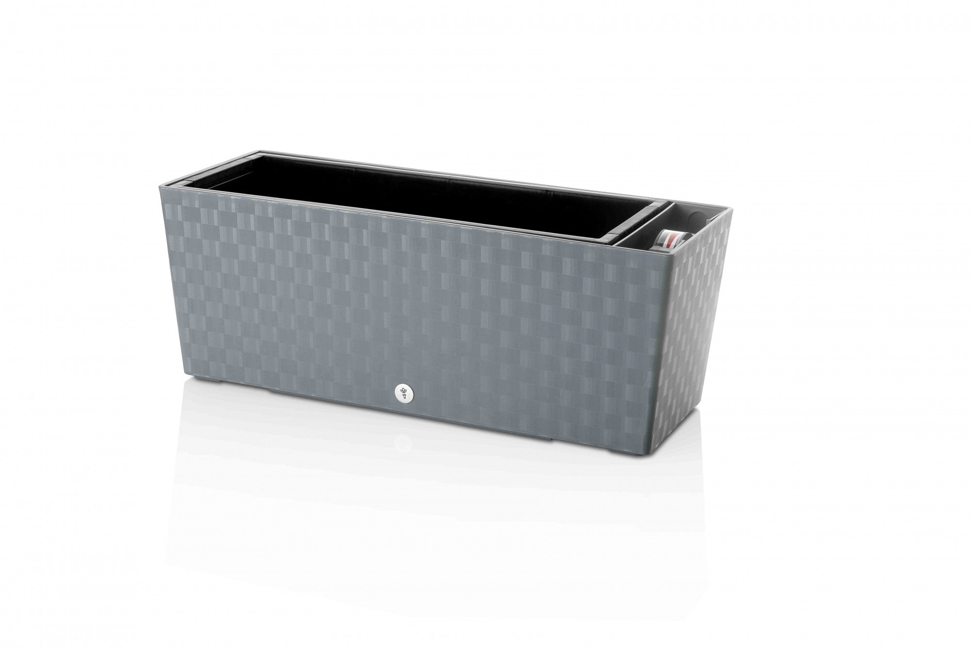 Plastkon samozavlažovací truhlík Supreme Kamenná šedá, 49,5x19,3x19 cm boční pohled