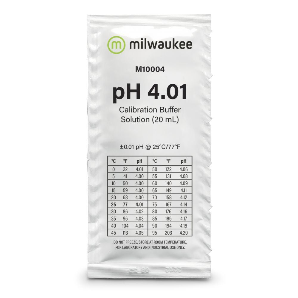 Milwaukee pH 4.01 pufr 20 ml, kalibrační roztok pohled zepředu