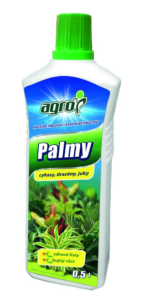 AGRO Kapalné hnojivo pro palmy a zelené rostliny 500 ml boční pohled