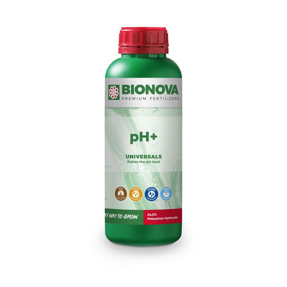 BioNova pH+ (KOH 24,5 % hydroxid draselný) 1 l pohled zepředu