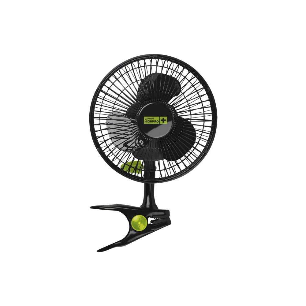 Garden High Pro Clip Fan 5W, klipsový ventilátor průměr 15 cm pohled zepředu