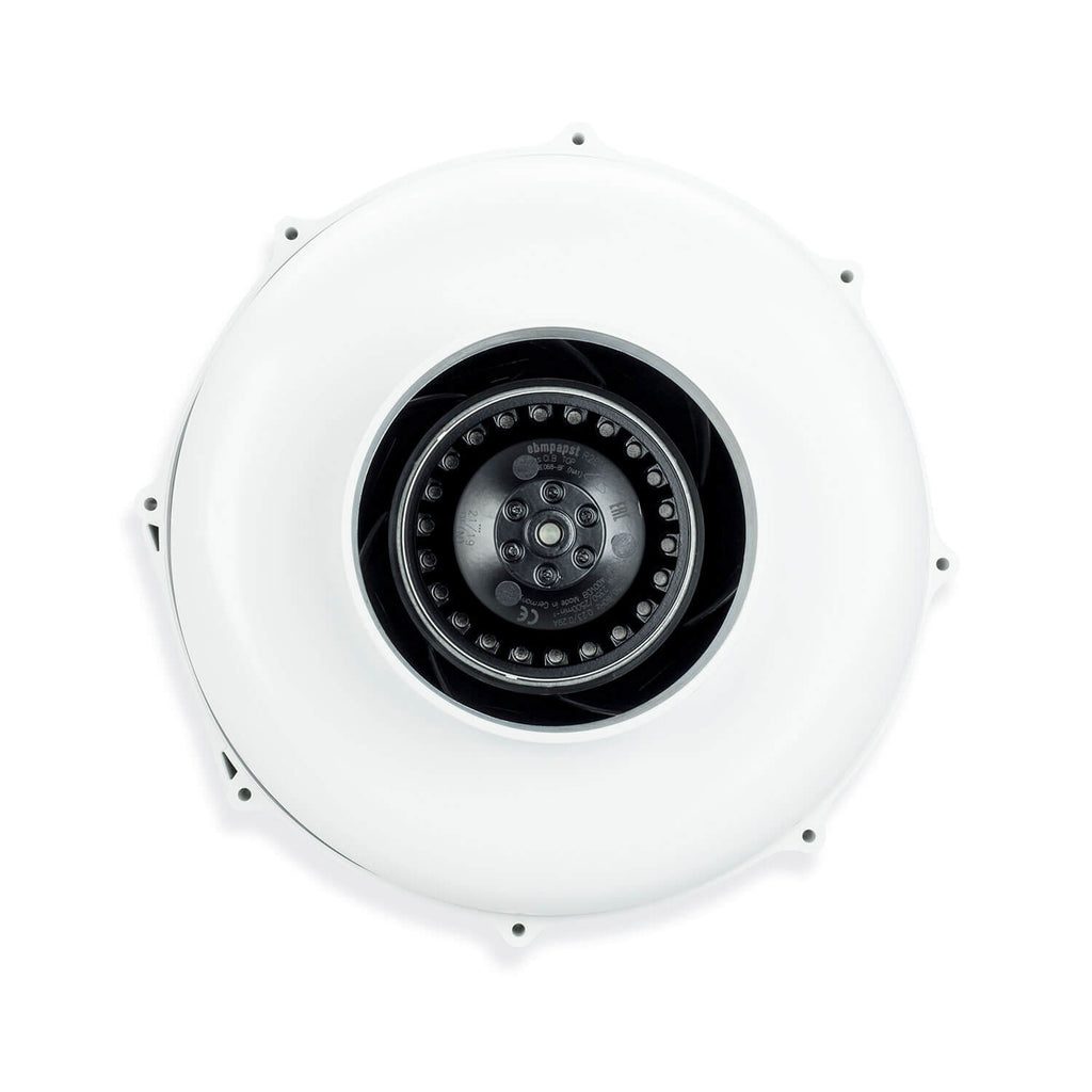 Prima Klima ventilator PK125-TC 125 mm - 400 m3/h, TEMP CTRL snelheidsregeling op temperatuur ander zijaanzicht