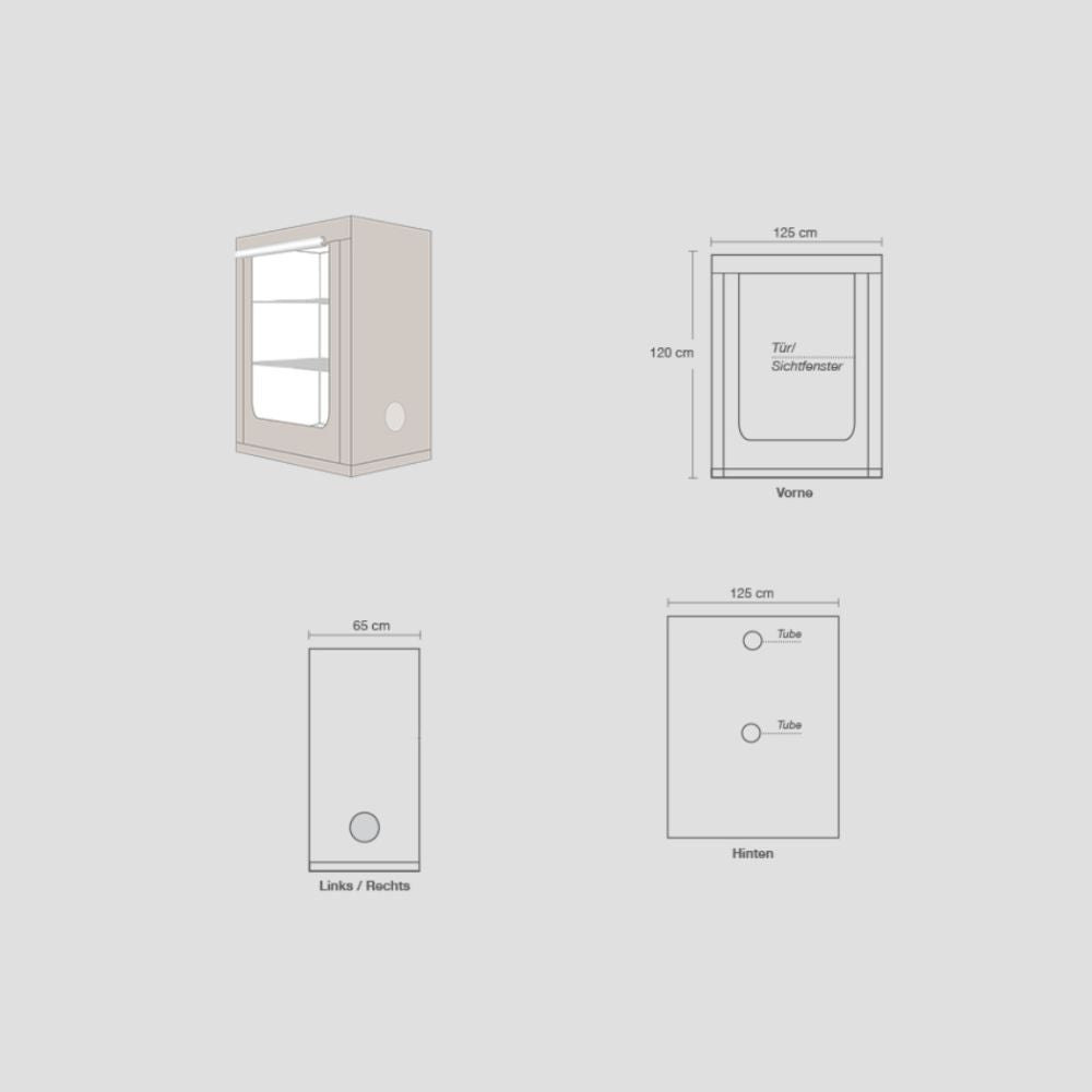 Homebox Vista Medium, 125x65x120 cm pohled zezadu