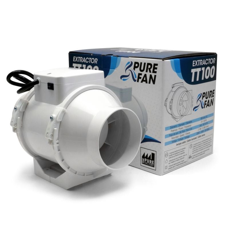 Pure Factory Fan TT 100 - 145/187 m3/h zij-aanzicht