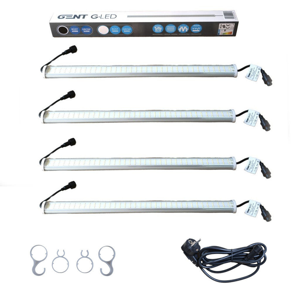 GENT G-LED 26W Linkable x4, for growing 6500K, including power cable front view