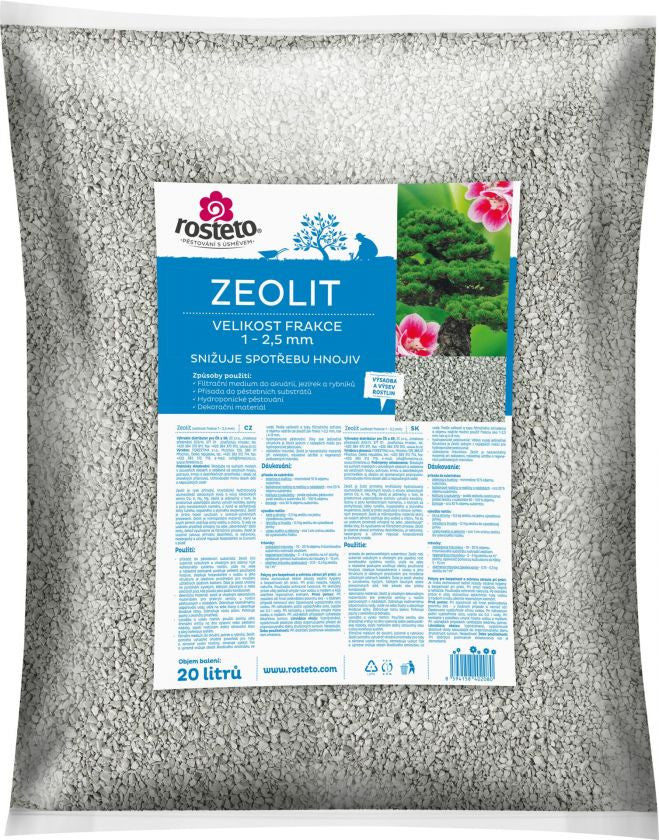Zeolit, frakce 1-2.5 mm 20 l boční pohled