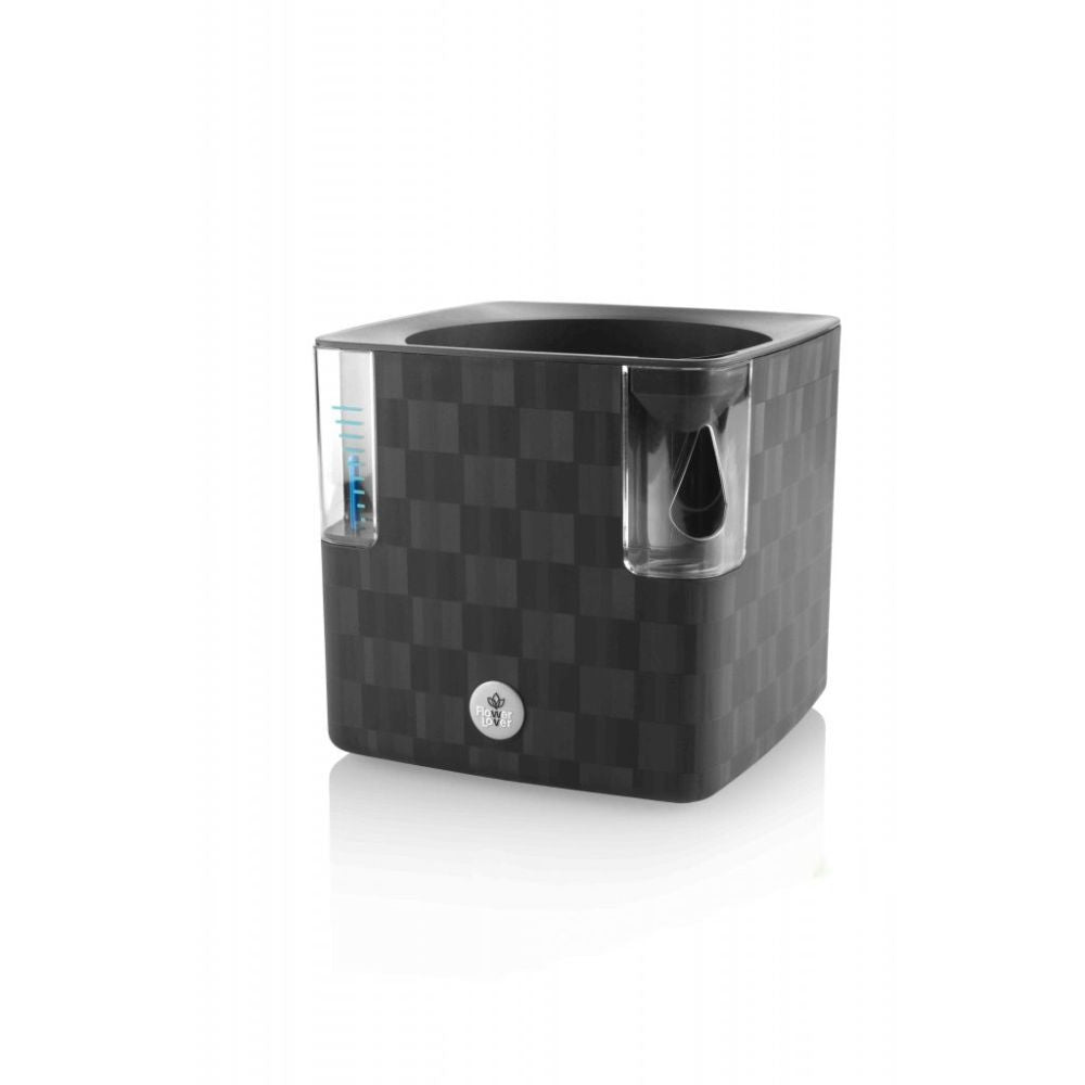 Plastkon Cobble chytrý květináč Antracit, 15x15x14 cm pohled zepředu