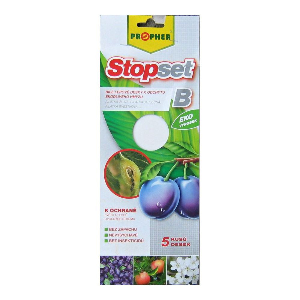 Stopset lepové desky bílé, 5 ks pohled zepředu